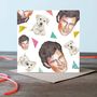 Hoff And Puppy Pattern Greetings Card, thumbnail 1 of 2