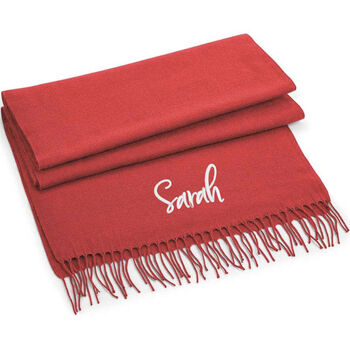 Classic Woven Scarf With Personalised Embroidered Name, 8 of 12