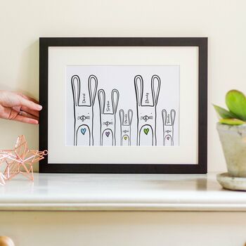 Personalised Bunny Family Print, 3 of 10