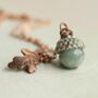 Verdigris Teal Gemstone Acorn Necklace, thumbnail 6 of 12