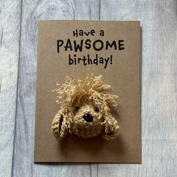 Cavapoo Cockerpoo Cavachon Doodle Crochet Birthday Card Handmade, 8 of 8