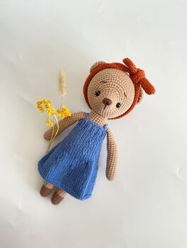 Handmade Crochet Teddy Bear With Clothes, 12 of 12