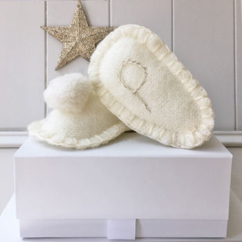 Personalised Cashmere Pom Pom Slippers For Baby, 6 of 11