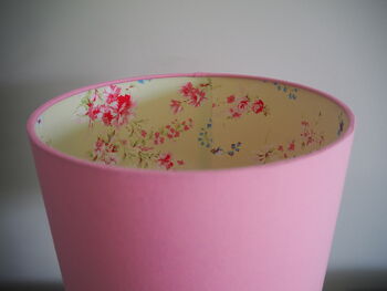 Pink Silhouette Lampshade With Floral Lining, 2 of 5