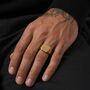 Men’s 18 K Gold Plated Signet Ring, thumbnail 3 of 8