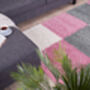 The Rugs Geometric Shaggy Rug Pink Checkered Rug, thumbnail 8 of 12