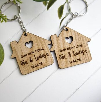 Personalised New Home Keyring – “Home Sweet Home / Our New Home / My First Home” Gift, 3 of 5