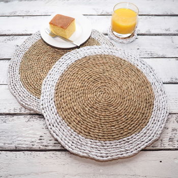 Wicker Drinks Coasters Set Of Four, 4 of 4