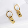 18 K Gold Plated Ace Of Spades Hoop Charm Earrings, thumbnail 1 of 11