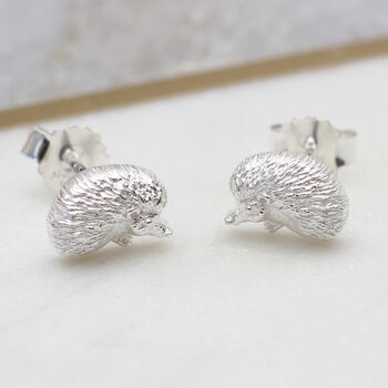 18ct Gold Plated Or Silver Baby Hedgehog Stud Earrings, 4 of 8