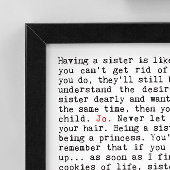 Sister Quotes Print, Funny And Thoughtful, 2 of 10