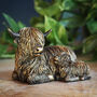 Mother And Baby Highland Cow Ornament, thumbnail 1 of 4