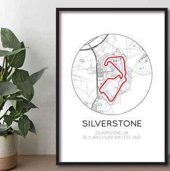 Silverstone F1 Print, Formula One Track Circuit Poster, 2 of 3