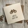Wheelie Great Dad Wooden Bike Father's Day Card, thumbnail 1 of 2