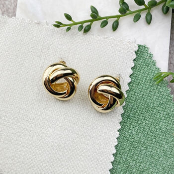Gold Plated Stud Earrings, 3 of 5