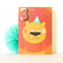 Gold Foiled Lion 3rd Birthday Card, thumbnail 4 of 5