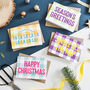 Colourful Gingham Christmas Card Pack Of Eight, thumbnail 1 of 5