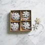 White Wooden Snowflake Set Of 24, thumbnail 3 of 3