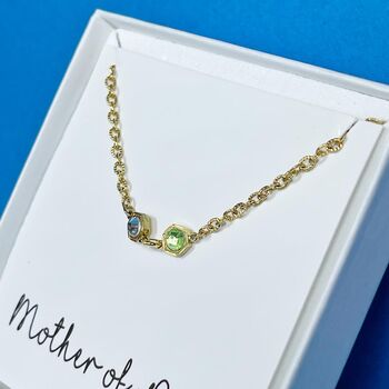 Mother And Child Birthstone Necklace Gift For Mum, 4 of 5