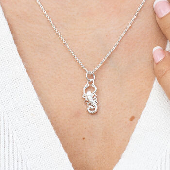 Scorpion Charm Necklace, Sterling Silver Or Gold Plated, 4 of 11