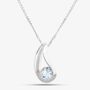 Sterling Silver Teardrop Necklace With Topaz Crystal, thumbnail 1 of 3