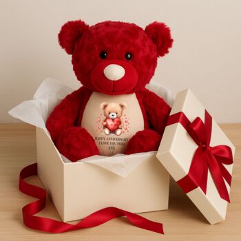 Personalised Love Bear Large Red Teddy Bear, 5 of 7