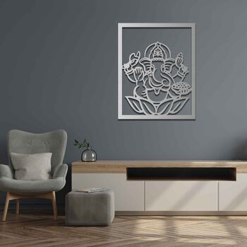 Wooden Hindu Elephant Modern Wall Art Home Room Decor, 6 of 10