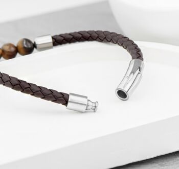 Personalised Mens Woven Tiger's Eye Bracelet, 5 of 6