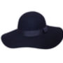 Navy Luxe Floppy Wool Hat, thumbnail 2 of 5
