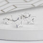 Sterling Silver Tiny Open Star Stud Earrings, thumbnail 2 of 5