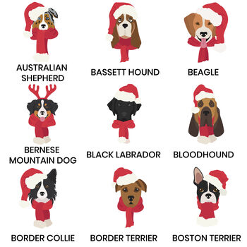 Personalised Dog Breed Christmas Stocking In Red, 5 of 11