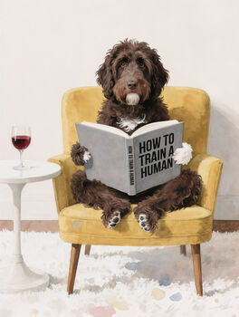 Your Own Dog Reading Book Wall Art Print, Customise Colours And Book Title, 7 of 12