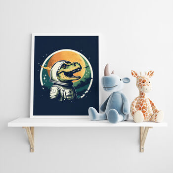 Unframed Set Of Space Dinosaur Prints Gift For Kids, 3 of 3