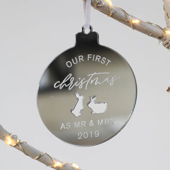 Personalised Our First Christmas Rabbit Ornament, 3 of 3