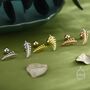 Little Fern Leaf Screw Back Earrings In Sterling Silver, thumbnail 7 of 11