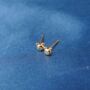 Tiny Gold Bear Stud Earrings, Kids Small Studs, thumbnail 4 of 7