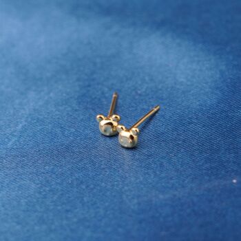 Tiny Gold Bear Stud Earrings, Kids Small Studs, 4 of 7