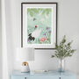 Pastel Chinoiserie Bird And Floral Art Print, thumbnail 1 of 5