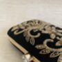 Black Velvet Rectangular Clutch Bag, thumbnail 9 of 10