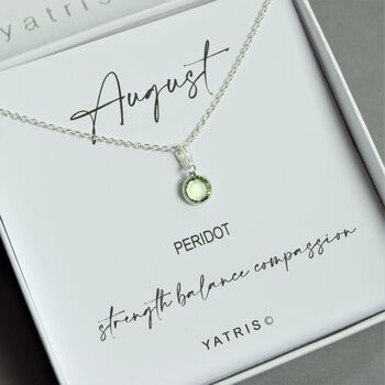 Sterling Silver August Birthstone Necklace, 2 of 5