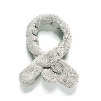 Luxury Grey Faux Fur Pom Pom Scarf, 2 of 4