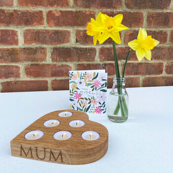 Personalised Heart Tea Light Holder For Mum, 3 of 7