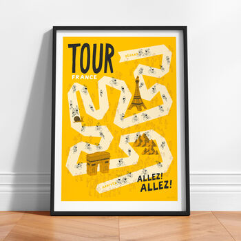 Grand Tour Cycling Art Poster, Gift For Cyclist, 3 of 8