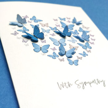 Sympathy Card With Paper Butterfly Heart Card, 3 of 8