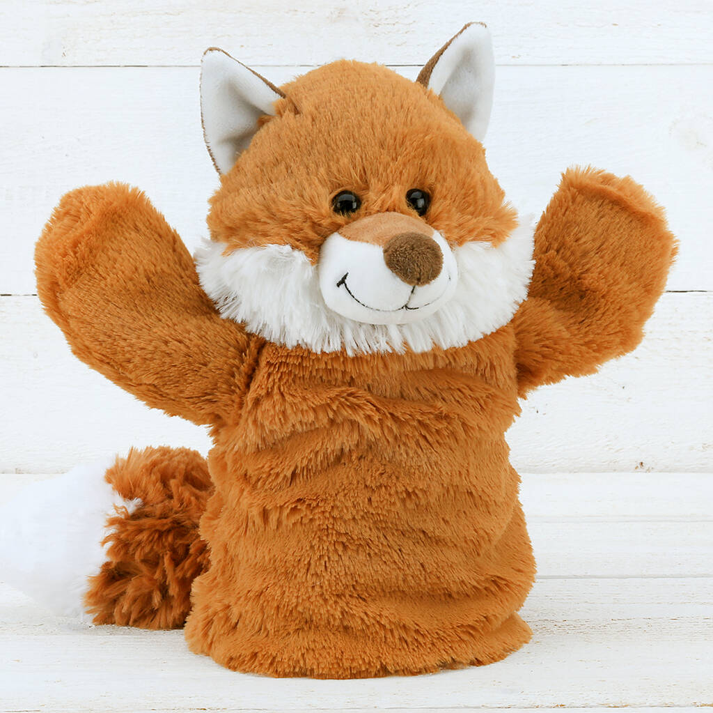 Image of Fox Baby Set, Rattle, Hand And Finger Puppet Soother