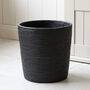 Marbury Black Round Rattan Wastepaper Bin, thumbnail 3 of 3