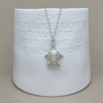 Personalised Solid Silver Turtle Necklace, 4 of 6