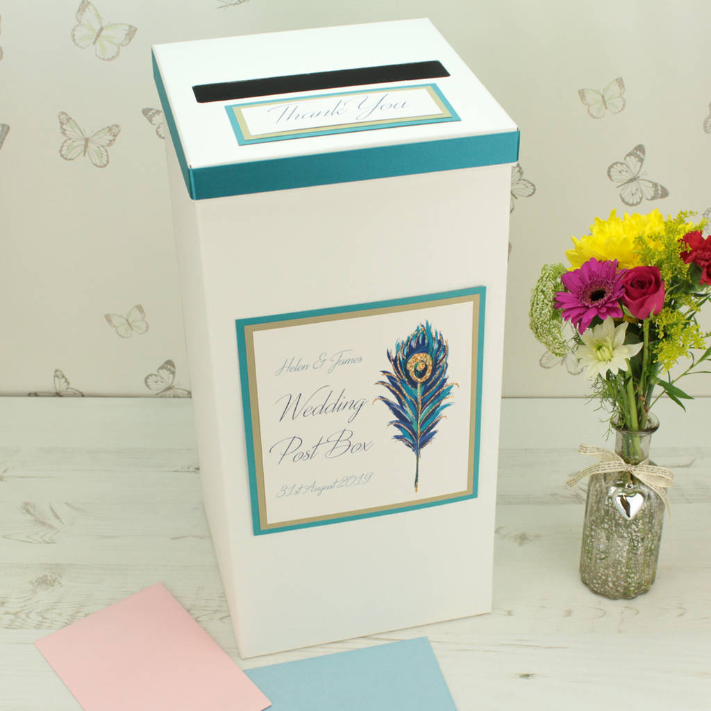 Personalised Peacock Wedding Post Box By Dreams To Reality Design