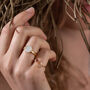 Pink Tourmaline And Rose Quartz Gold Vermeil Ring, thumbnail 5 of 6