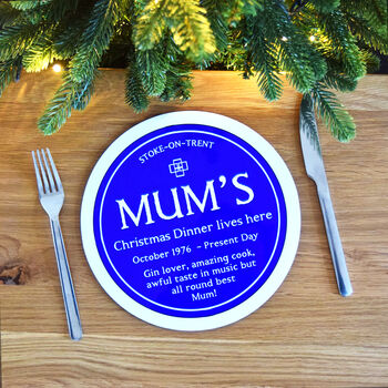 Personalised Blue Plaque Placemat, 2 of 5